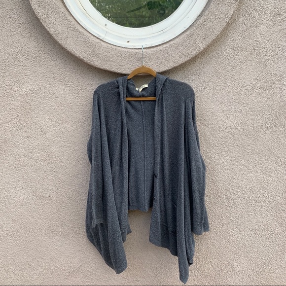 Roxy Grey Cardigan hooded Sz. Large - Picture 3 of 6